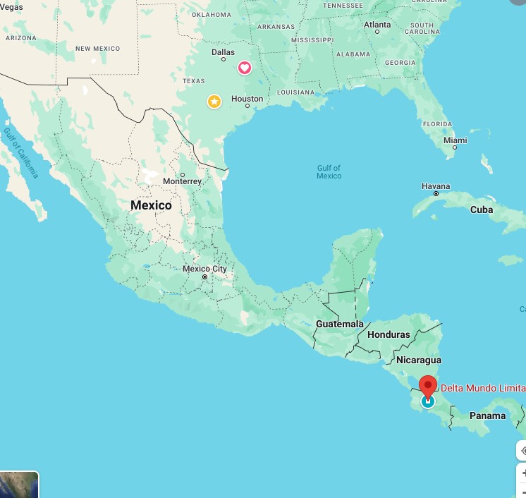 Located between Nicaragua to the North and Panama to the South.